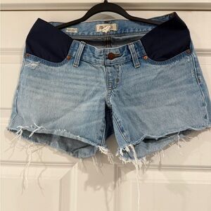 Madewell Blue Jean Shorts with Frayed Hem